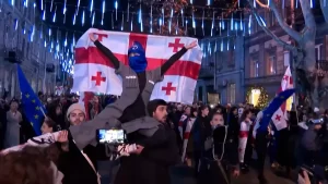 Thousands protest in Georgia ahead of political showdown